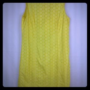 Talbots Petites Yellow Eyelet Dress 8P